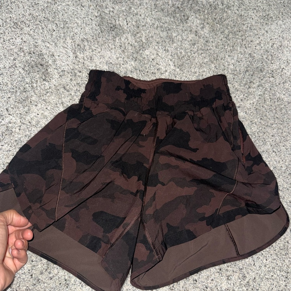 lululemon athletica Brown Camo Athletic Shorts